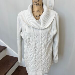 Calvin Klein XL Cozy off White cream Cable Knit Sweater